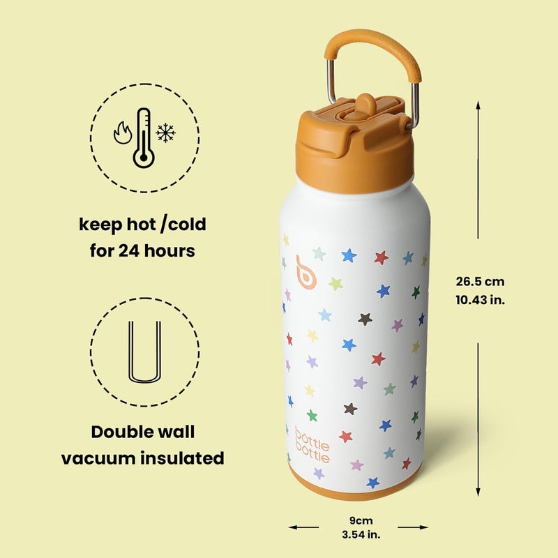 BottleBottle 32oz Insulated Water Bottle Stainless Steel Sport Water Bottle with Straw Dual-use Lid Design for Gym with Pill Box - Image 5
